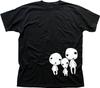 Mononoke Forest People Family Spirit Kodama Miyazaki Black T-shirt OZ9443