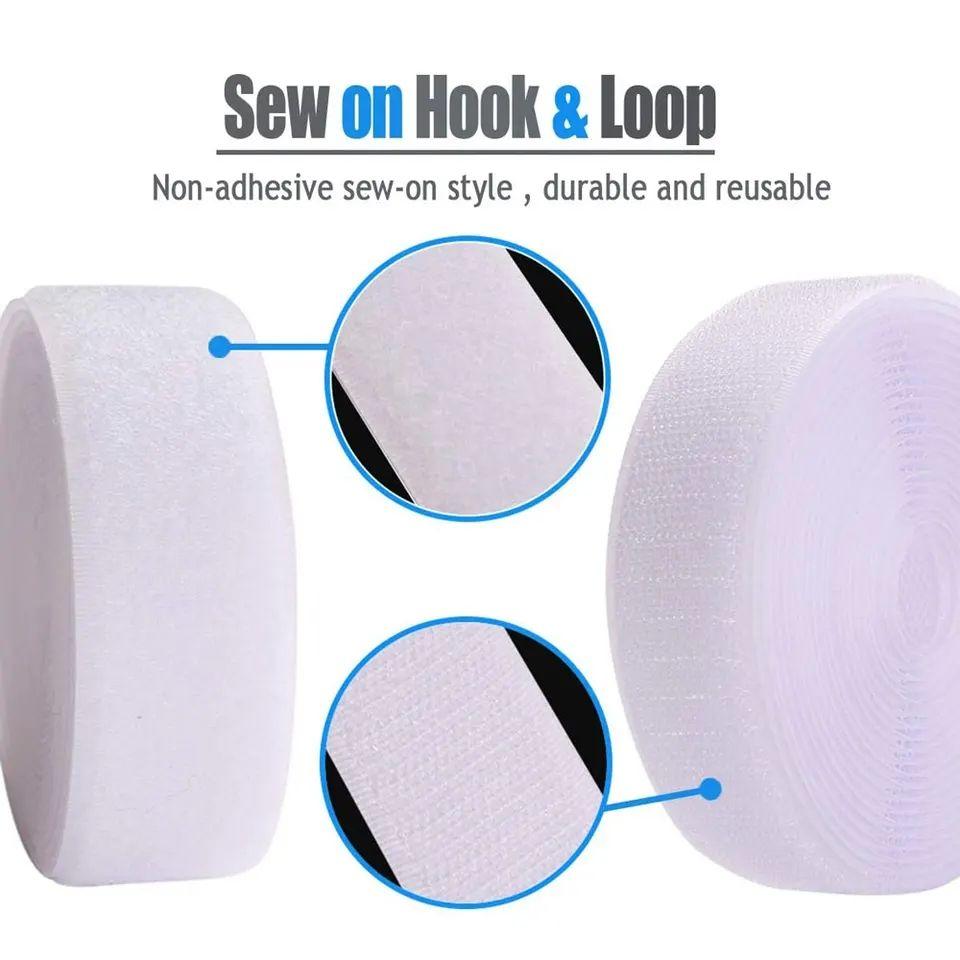 Wit 1/3/5M Naai-op Klittenband Niet-Zelfklevende Sluitstrip Nylon Stoffen Band voor DIY Kleding Schoenen Ineengrijpende Klittenband