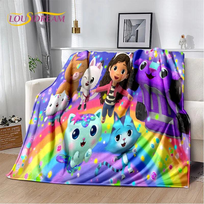 Süße Gabbys Puppenhaus-Cartoon-Decke, weiche Überwurfdecke für Zuhause, Schlafzimmer, Bett, Sofa, Picknick, Reisen, Büro, Ruhebezug, Decke, Geschenk