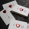 Love Letter Valentine's Day Greeting Card DIY Leather Love 3D Greeting Card I Love You Heartbeat Teacher's Day Blessing Card