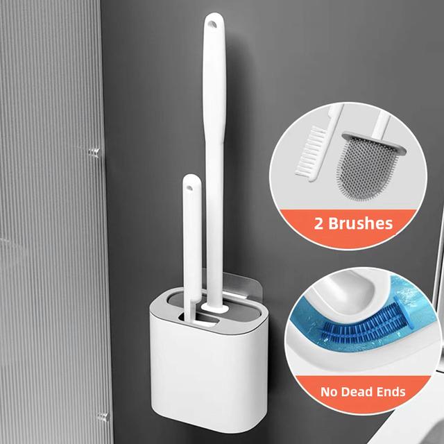 Duvar Asılı TPR Silikon Kafa Tuvalet Fırçası Tutucu Ile Temizleme Araçları WC Aksesuarları Temizleme Araçları Banyo Aksesuarları