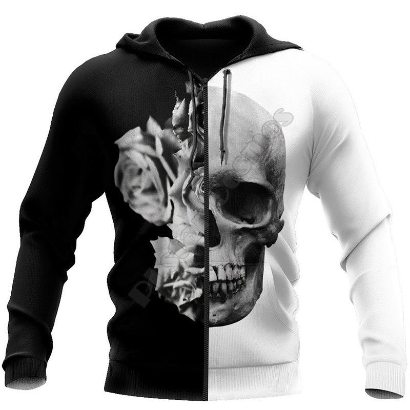 Fashion 3D Skull Print Hoodies For Men Autumn New In Sweatshirts Hip Hop Trend Harajuku Vintage Clothes High Quality Loose Tops