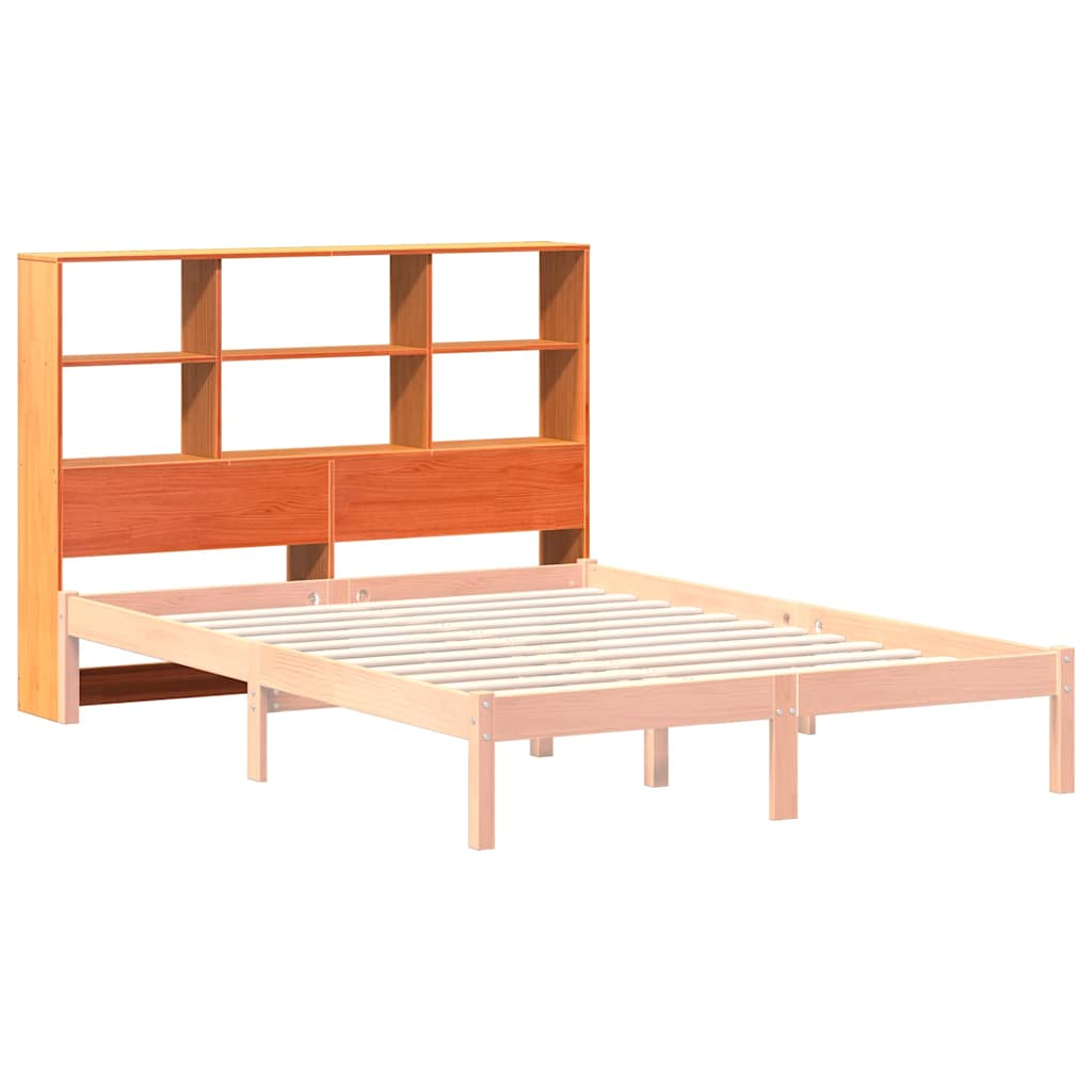 Headboard with Storage Space Wax Brown 135 cm Solid Pine Wood