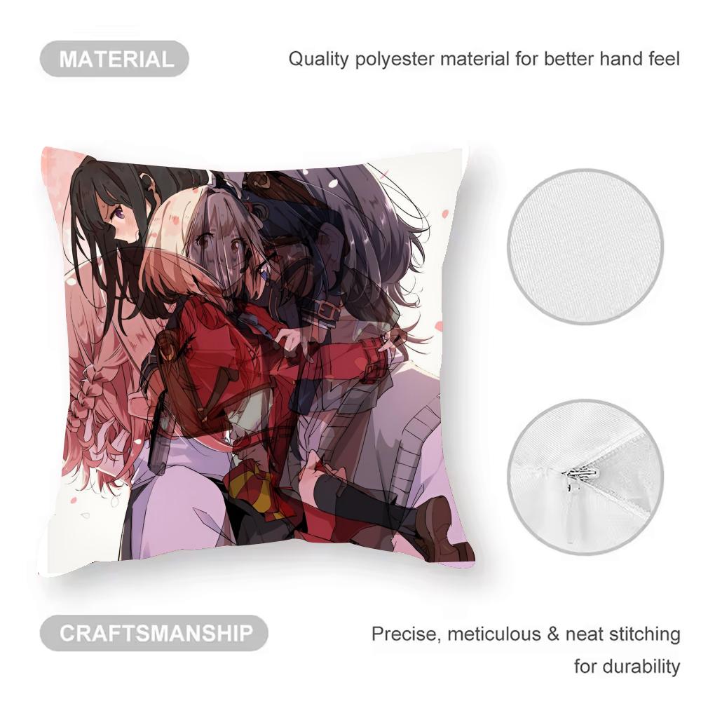 Hikikomari Kyuuketsuki No Monmon Cushion Cover Anti-dustmite Pillowcase Invisible Zipper Silky Short Plush Sofa Cushion Cover