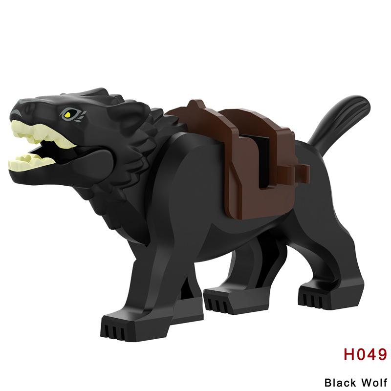 MOC Medieval Castle Orc Soldiers Figures Wolf Chariot Mount Knights King Warrior Elephant Goat Building Blocks Bricks Toys Gifts