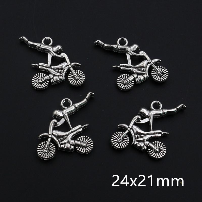 20pcs Antique Silver Plated Bike Car Motorcycle Truck Vehicle Charms Pendant Metal DIY Handmade Jewelry Findings Accessories