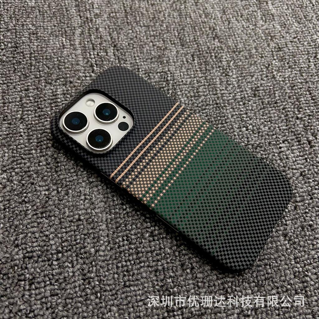 Applicable To iPhone11promax Half Pack Carbon Fiber Pattern Magnetic Mobile Phone Case Apple 11 Ultra-thin PC Anti-drop Sheath