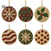 Acrylic Santa Hanging Ornaments 6 Pcs Christmas Pearl Art Ornaments, 2D Flat Holiday Tree Pendant, Effect Decoration for Home Wall Door Window