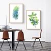 Toile d'art mural avec plante aquarelle nordique, peinture de feuille verte, affiche imprimée, image murale minimaliste pour décoration de salon et de maison