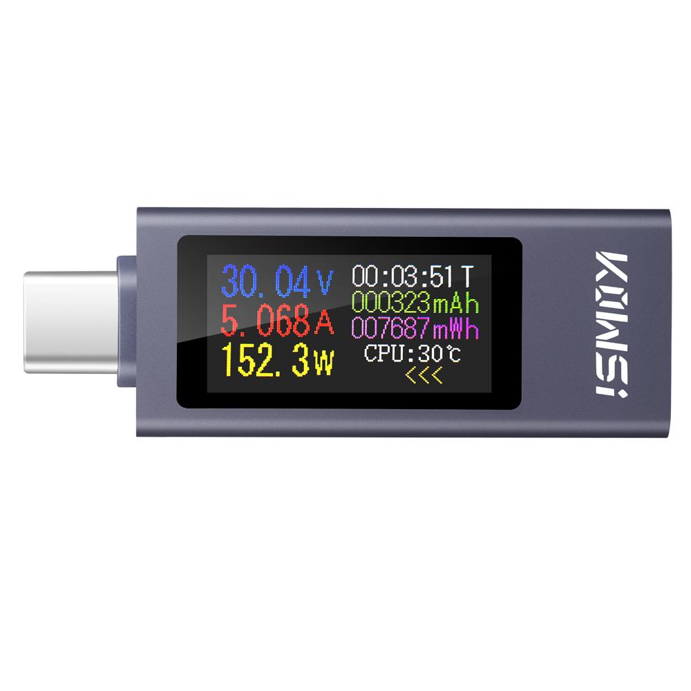 DC 4-30V 0-12A Digital Voltmeter, Ammeter and Power Meter Type-C Mobile Phone Charging Tester KWS-2301C/2302C/2303C