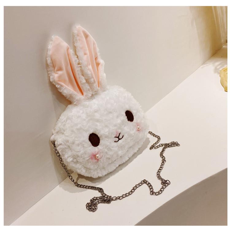 Mignon Sac Bandoulière Mini Lapin Avec Fermeture Éclair Et Poche Intérieure Pour Femmes