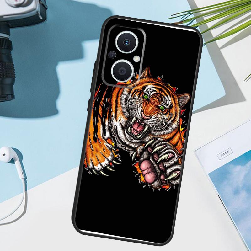 Housse Artistique Animal Tigre Mode Pour OPPO Reno 14 Pro 10 11 12 13 14F 13F 12F 11F 7 8 Lite OPPO Find X9 X6 X5 X8 Pro Coque