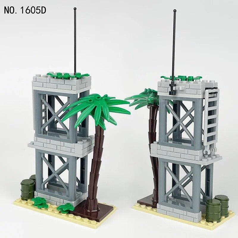 Military Moc Series Small Military Watchtower DIY Accessories Building Blocks Bricks Toys Gifts