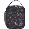 Purple Gray Goth Spooky Insulated Lunch Bag with Detachable Buckle Handle Portable Lunch Box Reusable Bento Tote Bag