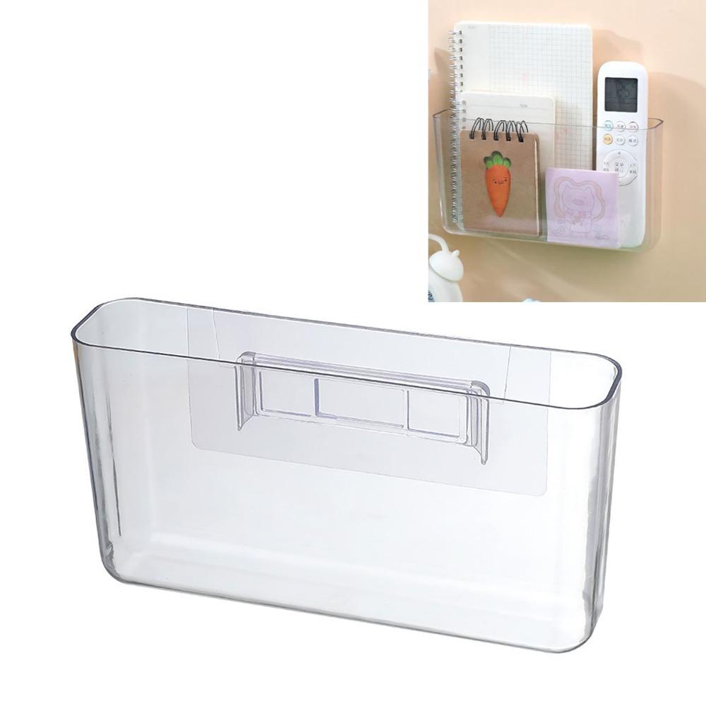 Transparante Wandhouder voor Afstandsbediening Plastic Wandmontage Organizer Kleefbare Opbergbak Slaapkamer