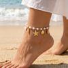 Bohemia Elegant Imitation Pearls Anklet for Women Starfish Seahorse Shell Conch Pendant Bracelet On Leg Beach Barefoot Jewelry