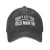 Washed Cotton Baseball Cap with Printed American Flag and Text Adjustable Strapback Hat for Adults Unisex Casual Headwear