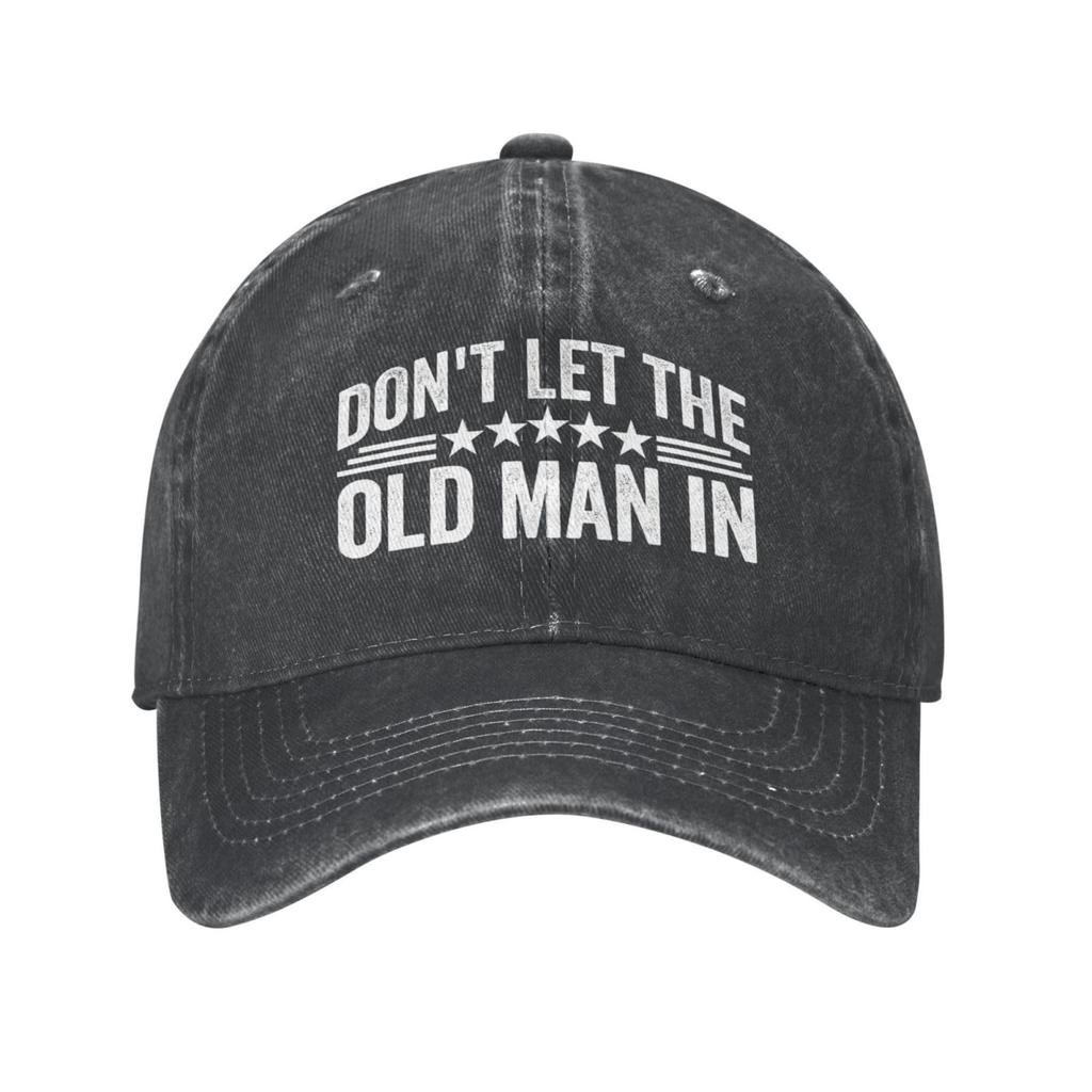 Washed Cotton Baseball Cap with Printed American Flag and Text Adjustable Strapback Hat for Adults Unisex Casual Headwear