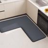 Solid Color Large Size Kitchen Mat Thick L-shaped Absorbent Floor Mat Non-slip Mat Soft Anti-fall Mat Bathroom Mat