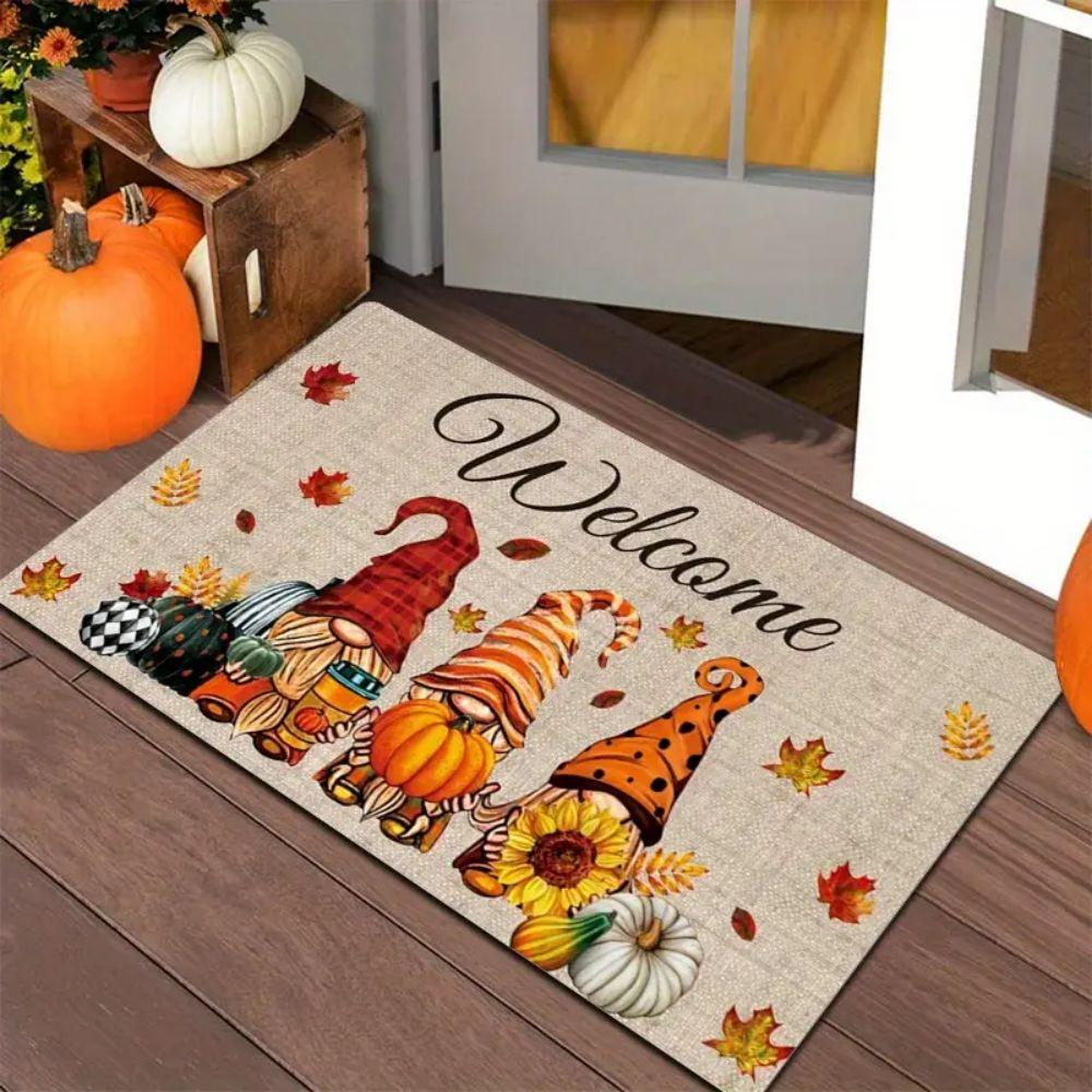 Thanksgiving Autumn Entrance Doormat - Bathroom Absorbent Carpet, Easy-To-Maintain Home Decoration Carpet