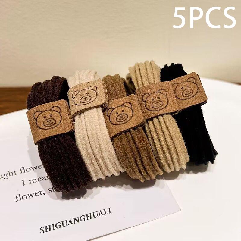 5Pcs Women Girls High Elastic Hair Ties Hair Rubber Bands Scrunchies Ponytail Hair Holder Headband Hair Accessories