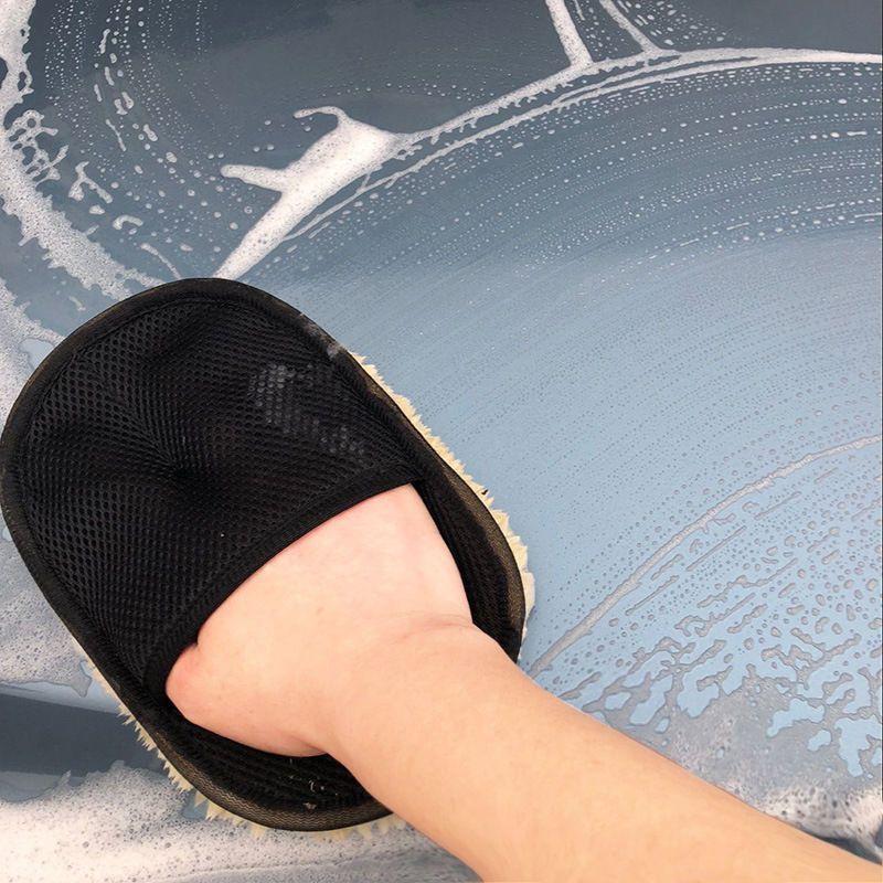 Car Wash Gloves Rag Wipe Car Gloves Car Waxing Sponge Soft Wool Plush Thickened Car Wash Artifact Special