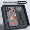 Cartoon Horsey Fireworks Print Hand Strap Case For iPhone 17 Pro Max iPhone 16 15 14 13 Pro Max Magnetic For Magsafe Hybrid TPU+PC Matte Cover