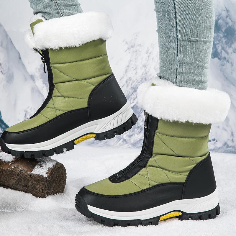 TUINANLE Schneestiefel für Damen, wasserdicht, Damenschuhe, warm halten, Fell, Plüsch, Winterstiefel für Damen
