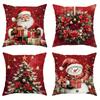 Christmas Pillowcase Santa Snowman Wreath Creative Pattern Soft Polyester Fabric Home Decor