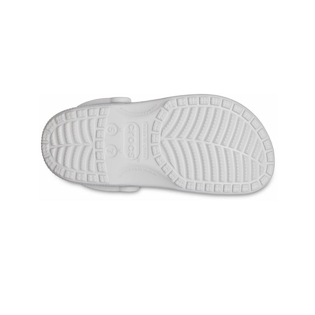 Crocs Unisex Classic Glitter Clog Silver Glitter Comfort Slip On 205942-0IC