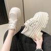 British Style Small Leather Shoes Women's 2025 New Autumn and Winter Velvet Versatile High-heeled Muffin Thick-soled Heightening Loafers
