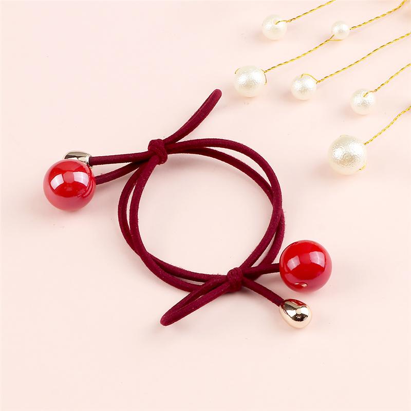 Bowknot Ball Pendant Hair Band Korean Fashion Headband Women Girls Hair Rope High Elastic Simple Scrunchie Hair Accessories Gift