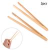 2 Stück Bambuszange Holz Lebensmittel Toast Salat Zange Toaster Speck Zucker Eistee Zange Clip zum Kochen Backen Grillen