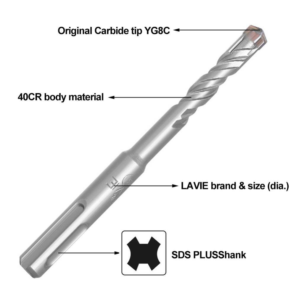1Pcs 5/6/7/8/10/12mm Concrete SDS Plus Drill Bit 110mm 160mm Cross Tips Electric Hammer Drill Bit Round Shank 4 Cutters