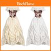 Renaissance Fashion Midi Dress With Elastic Fabric For Casual Stage Performances