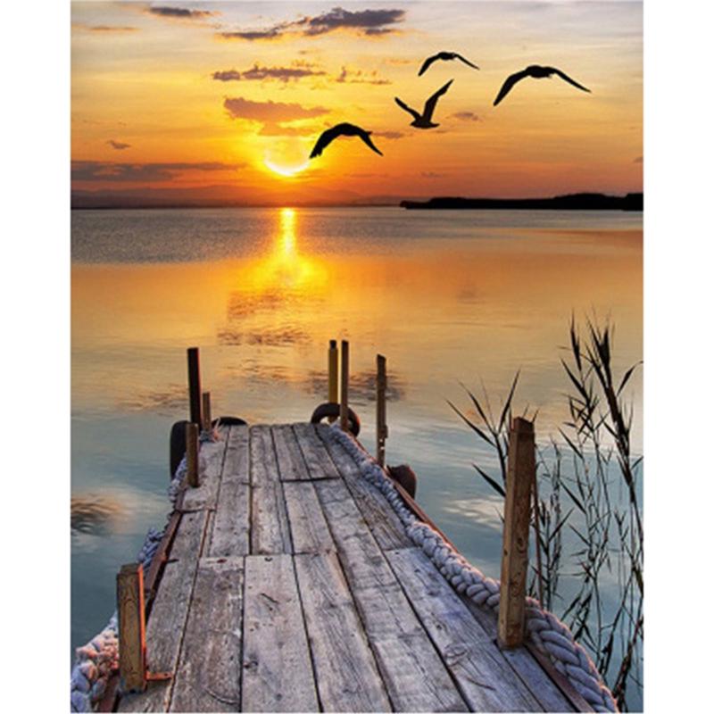Landscape House DIY 5D Diamond Painting Full Round Drill Mosaic Rhinestone Scenery Diamond Embroidery Cross Stitch Home Decor