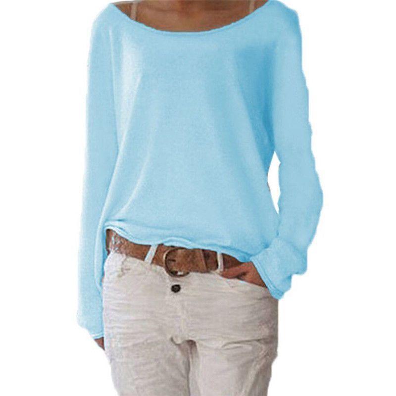 Cotton T Shirt For Women With Round Neck Long Sleeve Casual Fit Soft Comfort