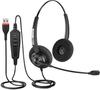 Arama USB Headset with PC Headphones with Noise for Web Working from and Call Center Ultra Comfortable Wired PC Headphones Mic, Mute, Cancelling,