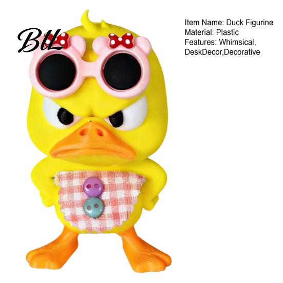 Creative Birthday Gifts 3D Printed Cute Duck Figurine with Glasses, Angry Pose Desk Decor, Unique Gift for Friends Office Bookcase Car Ornament, Funny