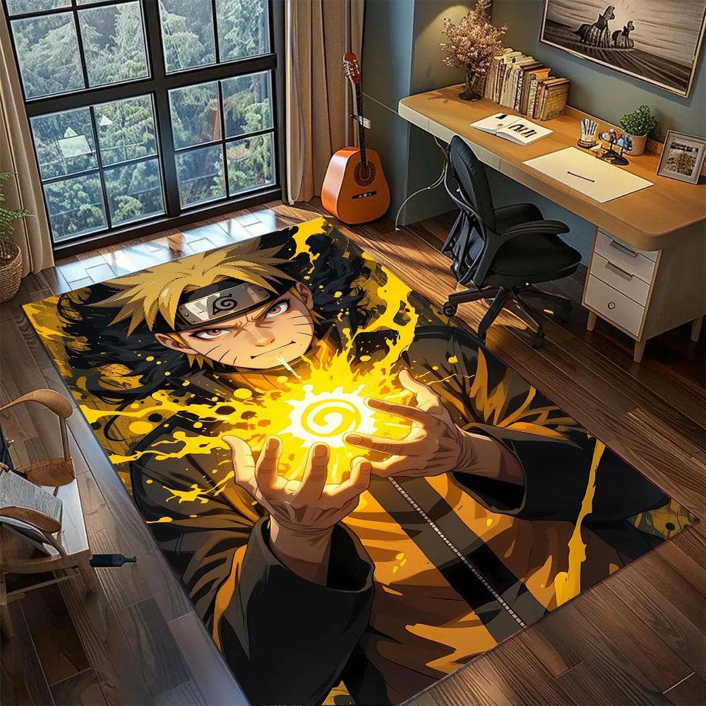 Naruto Uzumaki Washable Big Coverage Rug Carpet, Non Slip Floor Mat for Home Bedroom Gamer Room Decor.-TING
