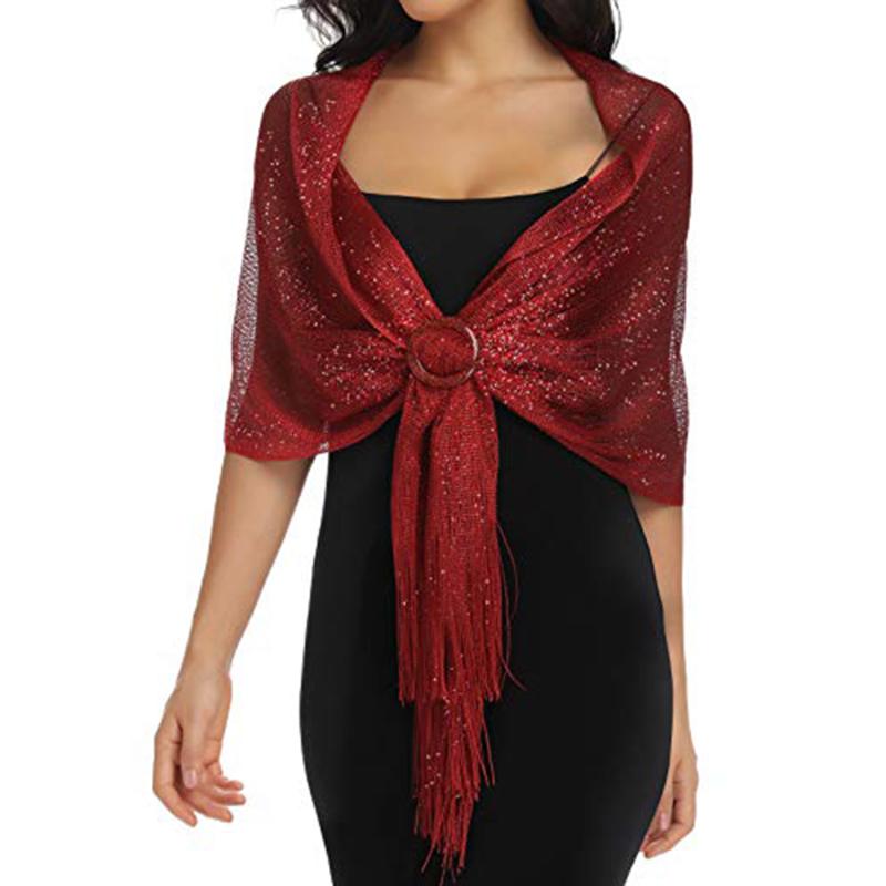 Women Elegant Evening Dresses Shawls Tassels Female Party Wedding Accessories Scarf