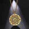 Yoga Lotusblomma Livets Blomma OM Symbol Hänge Halsband Rostfritt Stål Mandala Hinduisk Buddhistisk Spirituell Amulett Smycken
