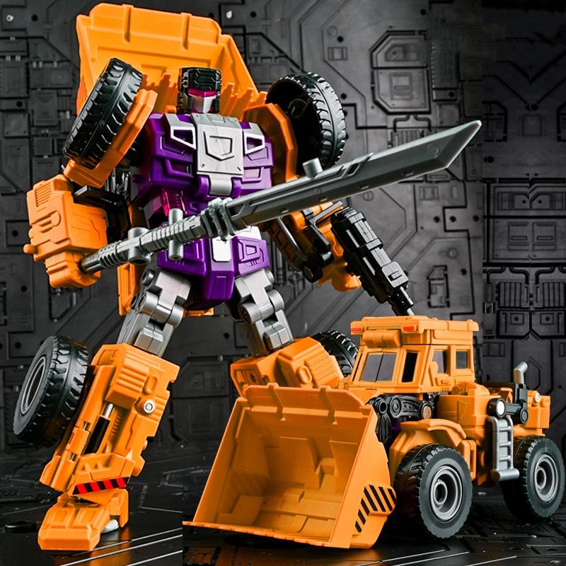 Jinjiang Transformation Toys Devastator Combination Sets Excavator Scraper Hook Action Figure Robot Car Model Kids GT 6 In 1 Poseable Articulated