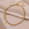 Anklets for Women Stainless Steel Stone Beaded Chain Anklet Summer Beach Accessories Boho Leg Bracelets Zircon Tobilleras Mujer