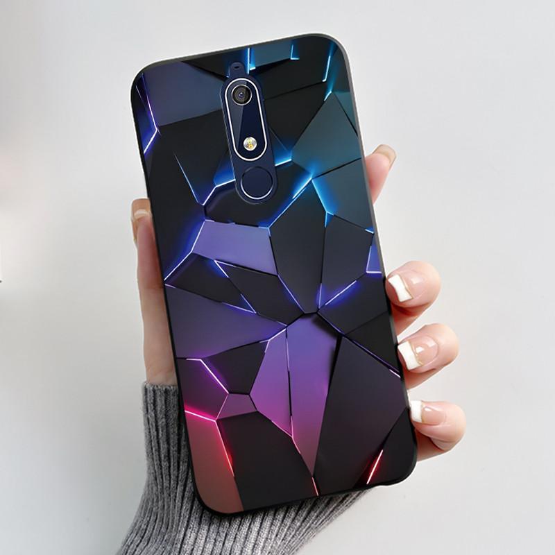 Etui Na Nokia 5.1 6.1 Estetyczne Luksusowe Urocze Fajne Chłopcy Dziewczyny Miękki silikon Etui na Telefon Tylna Pokrywa Czarna Matowa Ochronna Obudowa