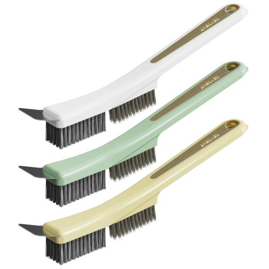 Kitchen Stove Oil Clean Brush 3-in-1 Ergonomic Handle Multi-Function Cleaning Brush Home Accessories