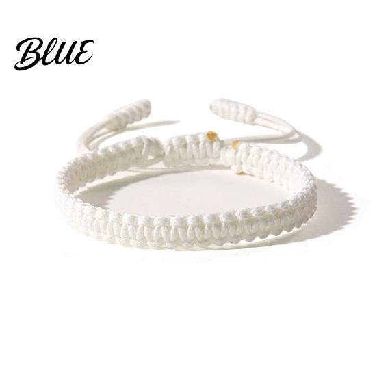 Gender-neutral Bracelet Unisex Hand Rope Adjustable Handmade Braided Solid Color