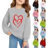 Girls Round Neck Pullovers For Kids Printed Baby Tops Valentine's Day