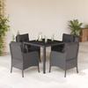 Vidaxl 5-Cz. Juego de Muebles de Jardín con Cojines, Negro, Ratán Sintético