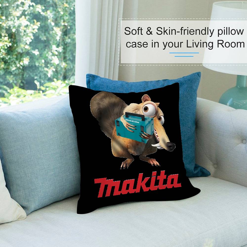 Cool Funny M-Makitas Pillow Case Short Plush Double-sided Print Square Throw Pillow Covers Sofa Home Cushion Decor